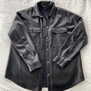 Dynamite faux leather shacket | black | size medium